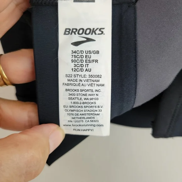 Brooks Dare Crossback Run Bra 350082 34C  Black - Picture 11 of 12